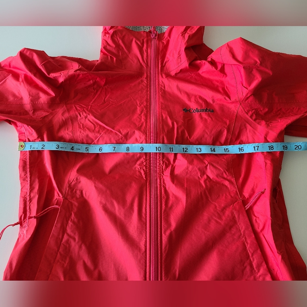 Columbia Omni Tech Womens Waterproof, Breathable Rain Jacket, Red, Size S - Picture 9 of 12